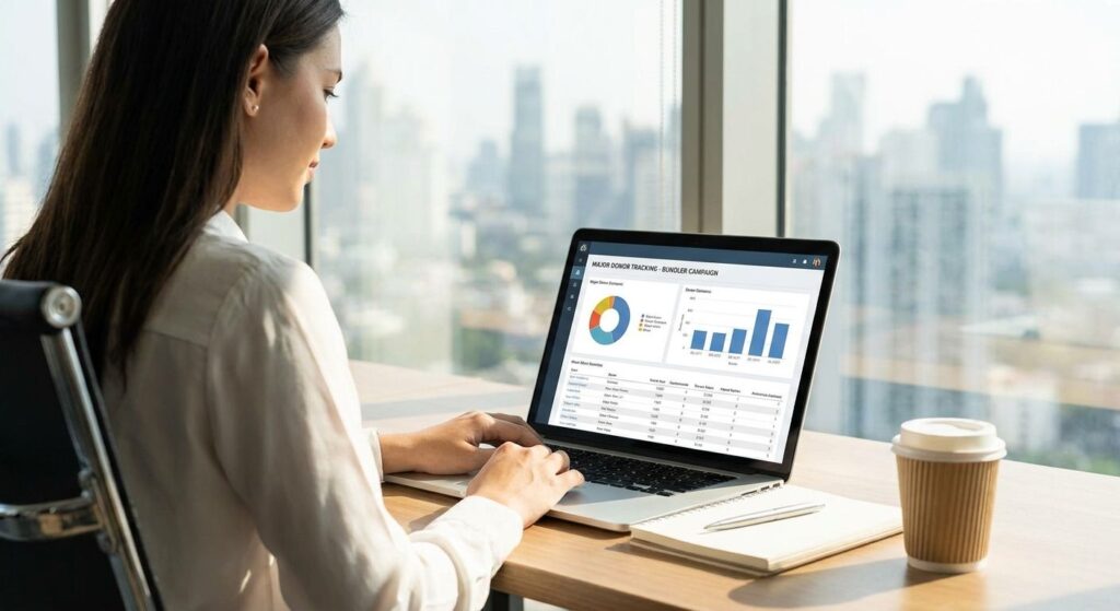 Bundler tracking software for major donor fundraising