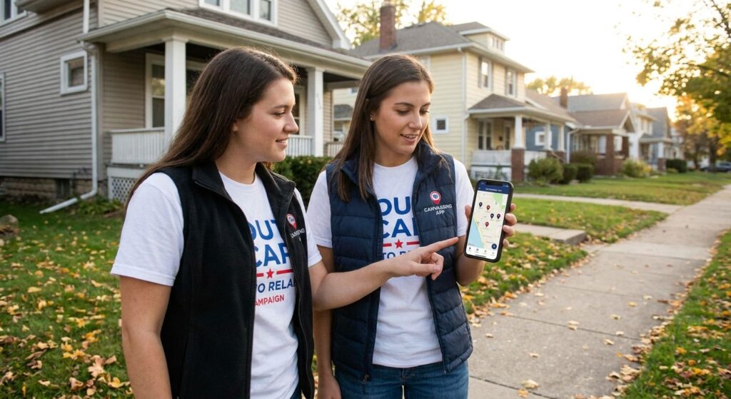 Canvassing app for door-to-door campaign teams