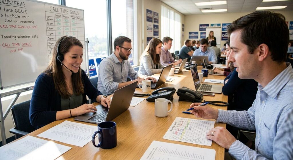 How to set up call time blocks for a political campaign
