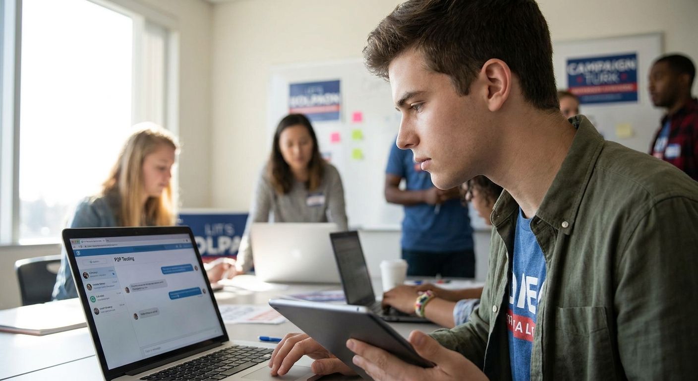 Peer-to-peer texting software for political campaigns