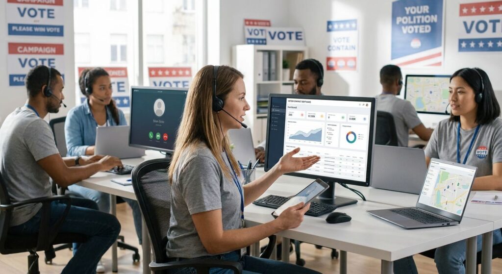 Phone banking software for political campaigns