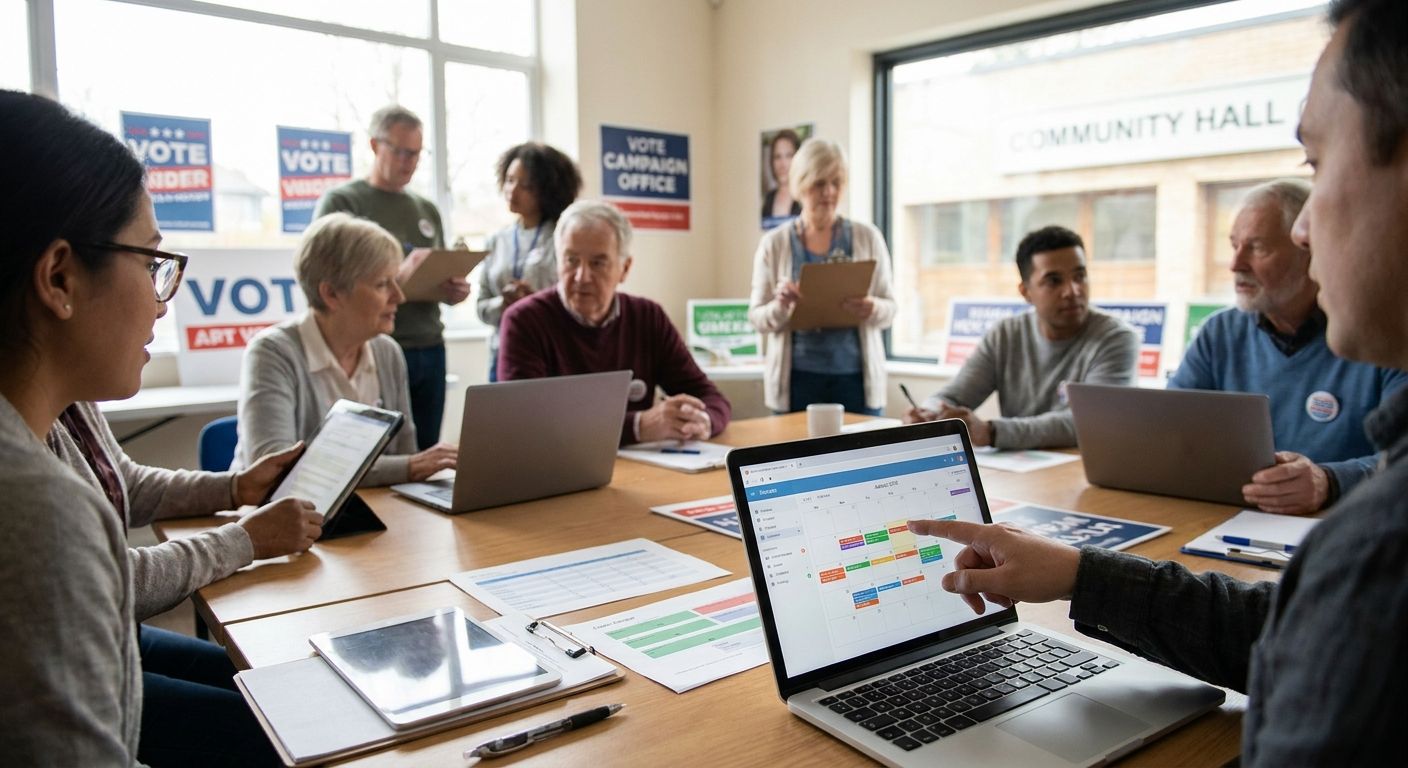 Volunteer shift scheduling software for GOTV campaigns