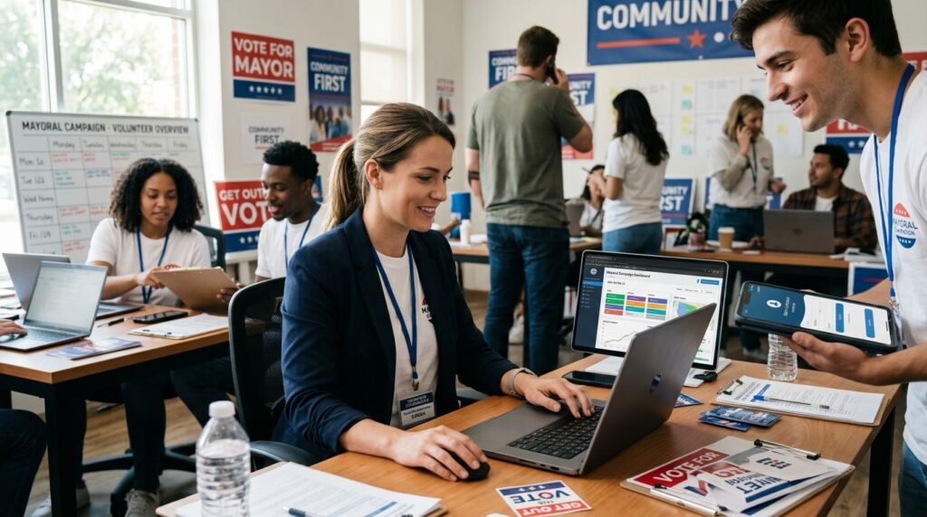 Volunteer coordination software for mayoral campaigns