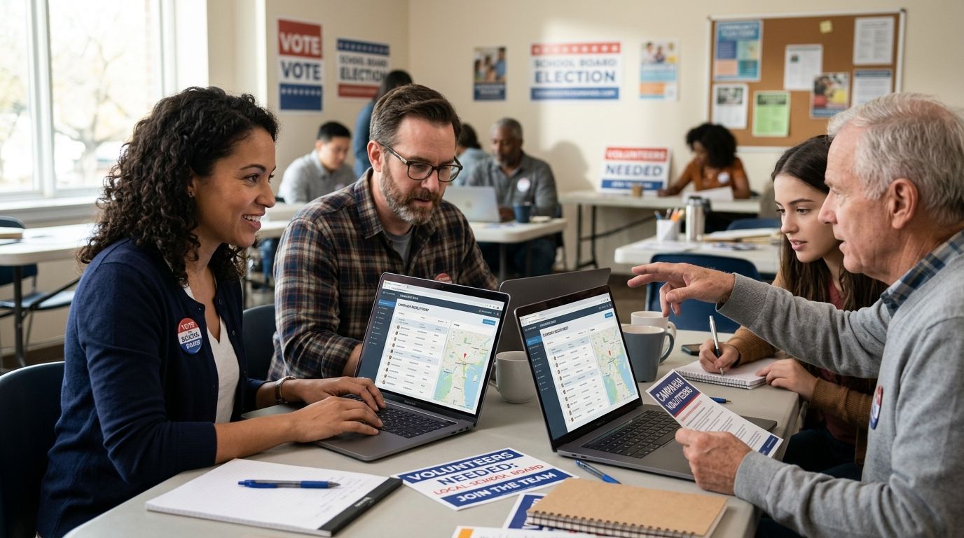 Volunteer recruitment software for school board campaigns