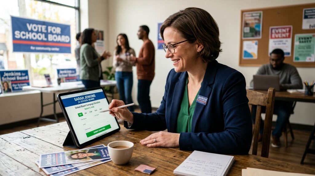 Web forms for school board campaign donation pages