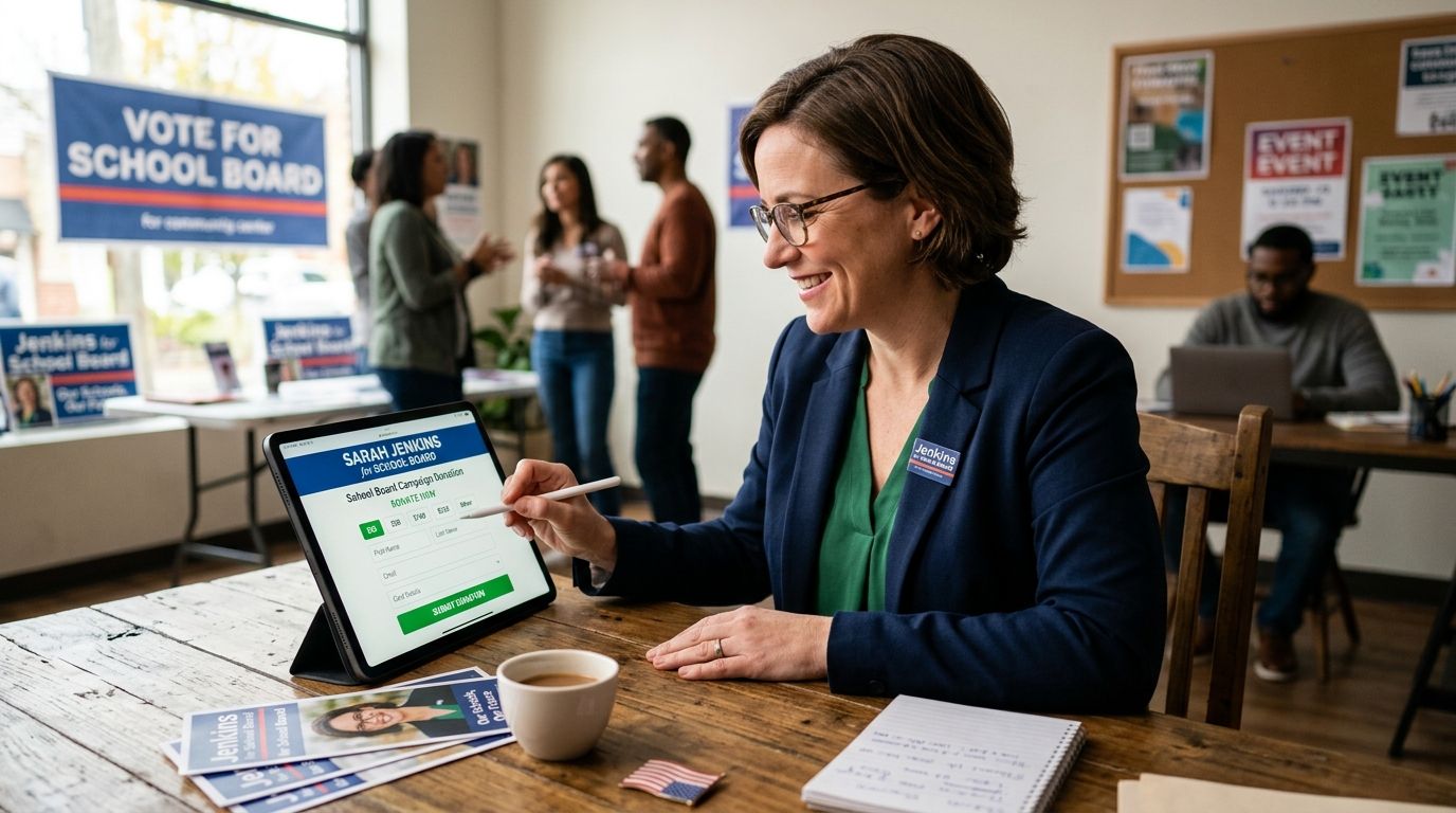 Web forms for school board campaign donation pages